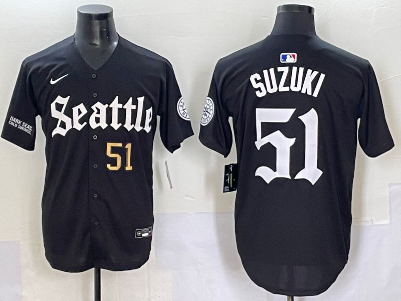 Men 2025 Seattle Mariners #51 Suzuki Five generations Joint Name Nike MLB Jersey style 7